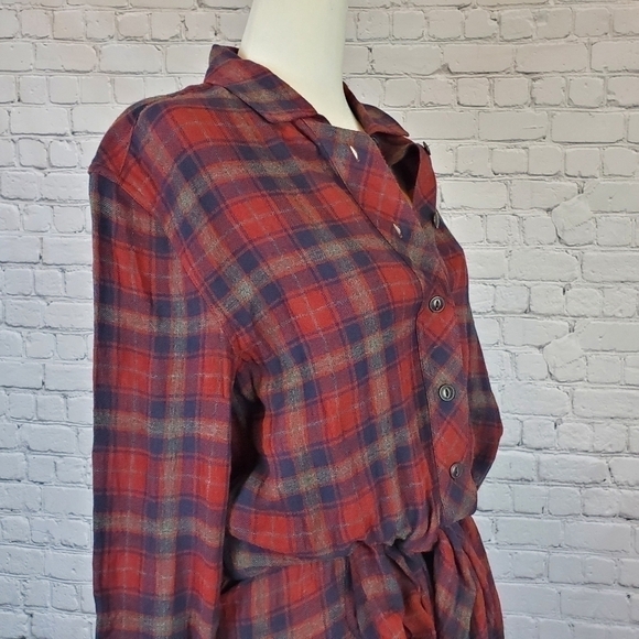 RAG & bone Falicia Plaid Tie Waist Shirt Dress NWT - Picture 3 of 11